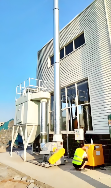 鄭州樸華科技濾筒除塵器現(xiàn)場安裝圖